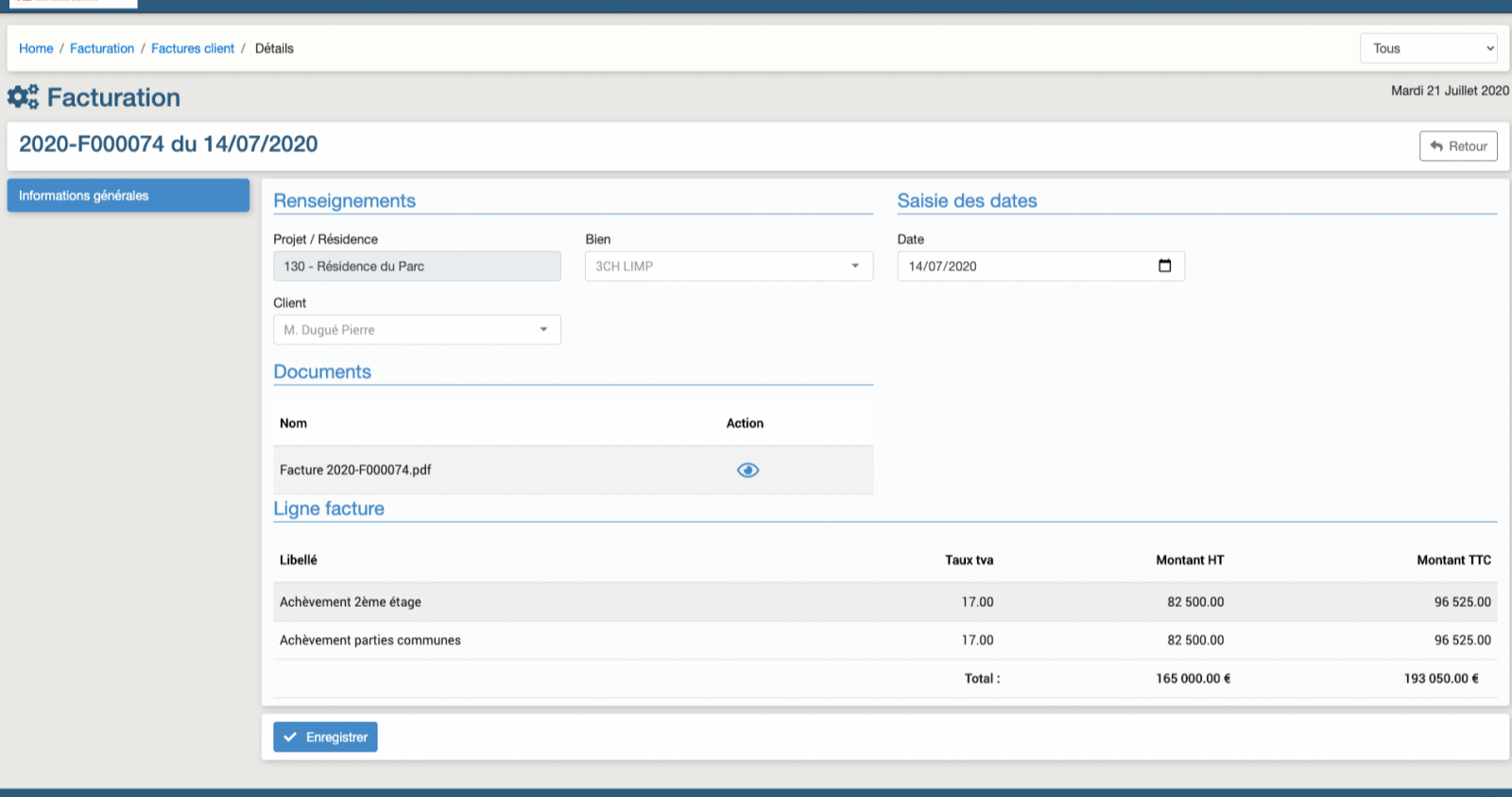 factures clients a17