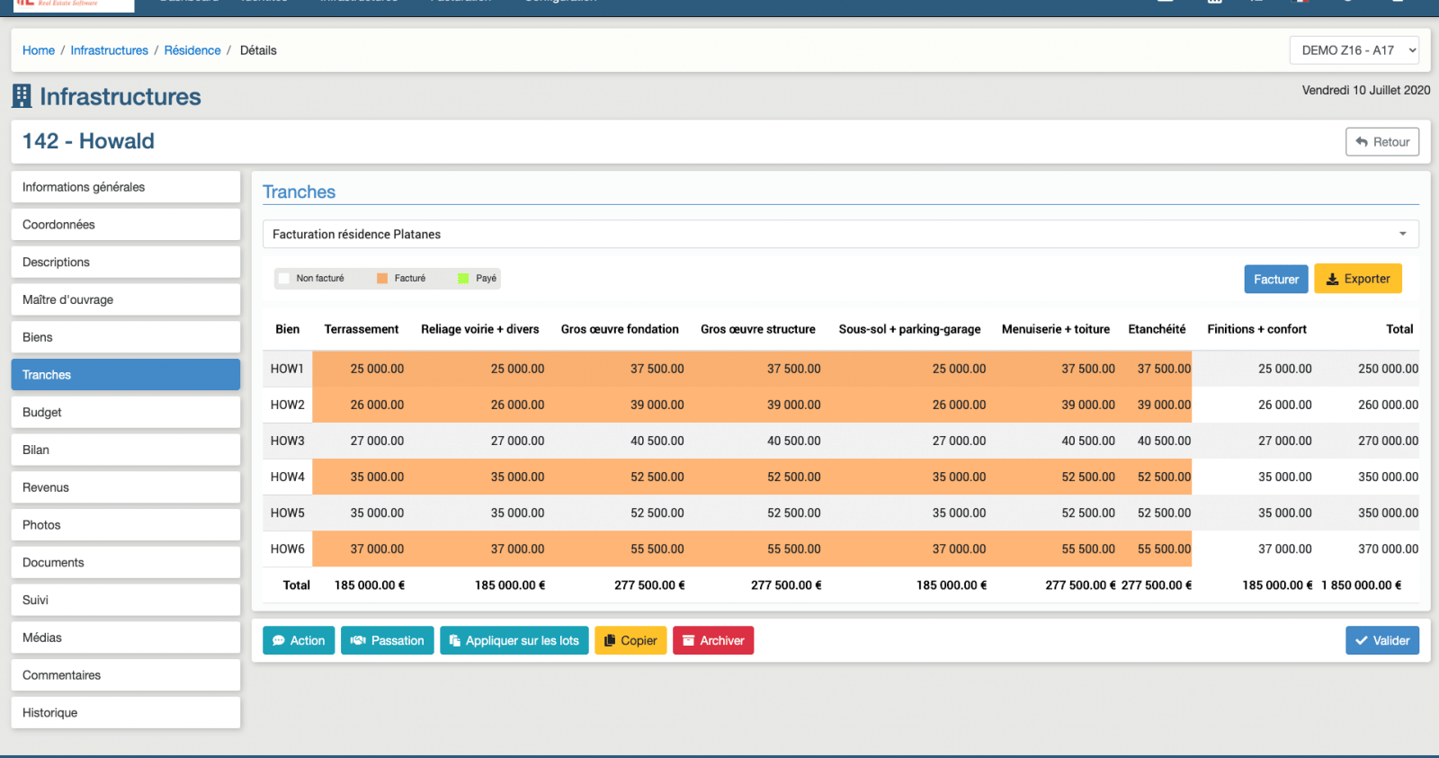 gestion des tranches a17